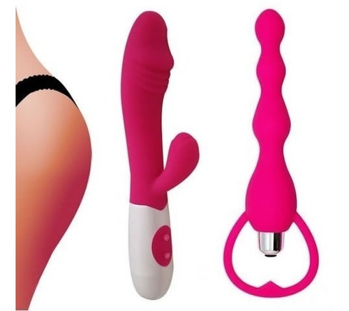 Vibrador + Plug Anal Punto G Clitoris Consolador Dildo