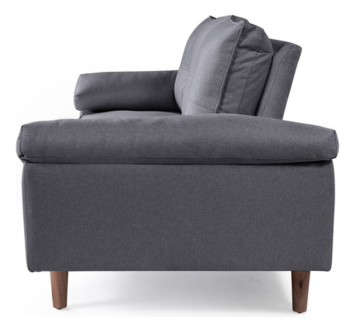 Sofá Cama Mandela Sofantástico De Lino Color Gris Oscuro
