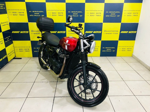 Imagem 2 de 15 de Street Twin 2017 Vermelha Impecável Manual Chave Reserva Esc
