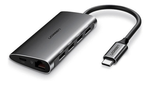 Hub Ugreen Cm121 Usb C A 3xusb3.0a + Hdmi + Rj45 + Sd/tf+ Pd