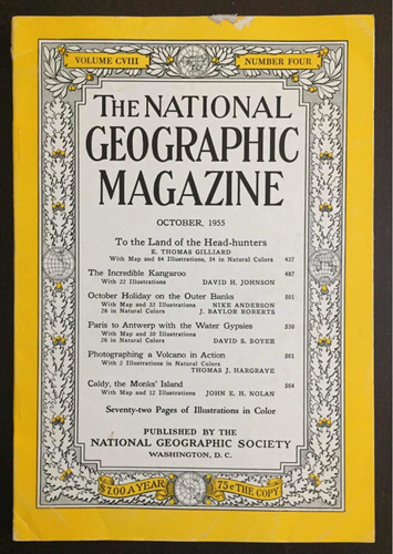 Revista National Geographic Oct 1955. Publicidad Cocacola