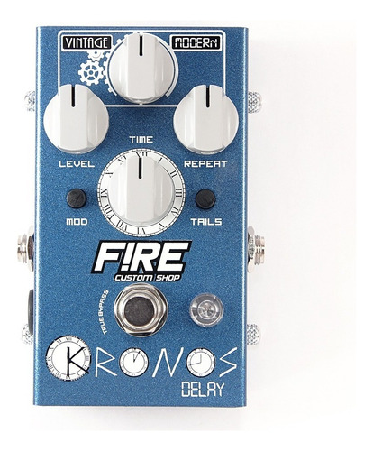 Pedal Guitarra Fire Kronos Delay - 5 Anos De Cor Azul