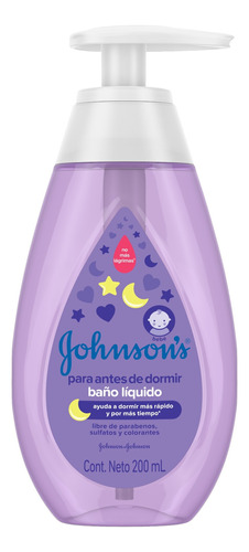 Jabón líquido Johnson's Baby Baño Líquido Antes de dormir dosificador 200 mL