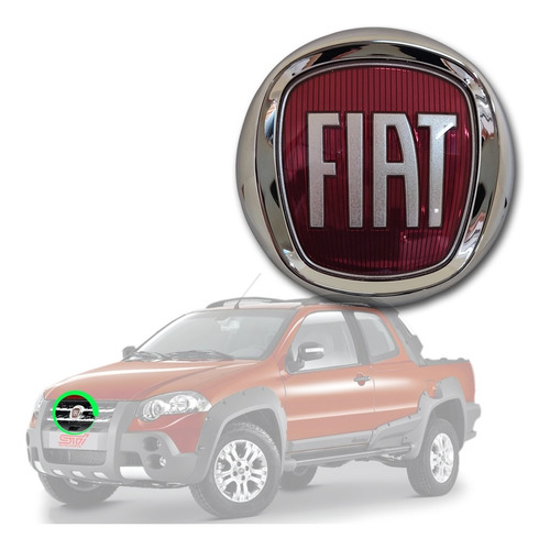 Emblema Grade Dianteiro Fiat Strada Working 2012 Original