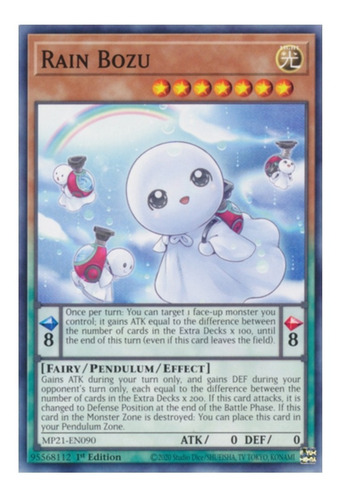 Tarjeta Yugioh! Rain Bozu Mp21-en090 Common