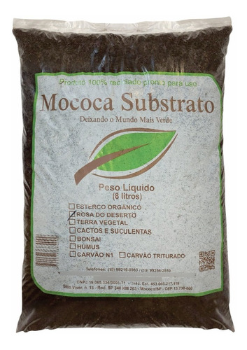 Substrato Rosas Do Deserto Com Fertilizante Pacote 5kg