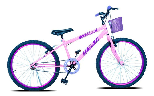 Bicicleta  de passeio infantil Forss Anny aro 24 freios v-brakes cor rosa com descanso lateral