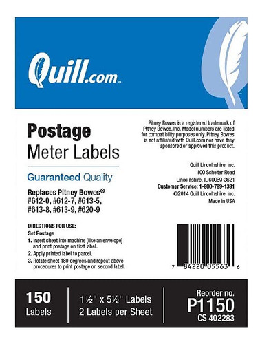 Quill Brand 064010 Medidor Franqueo Autoadhesivo