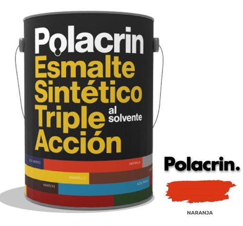 Pintura Esmalte Sintetico Naranja 1 Lt Polacrin Cubritiva