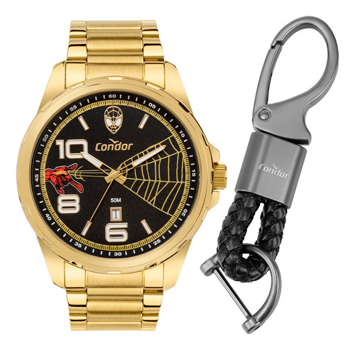 Kit Relógio Masculino Speed Dourado Co2115mzk/ki4p Condor