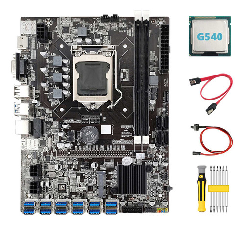 Placa Base B75 Eth Mining 12 Pcie A Usb+cpu G540+destornilla