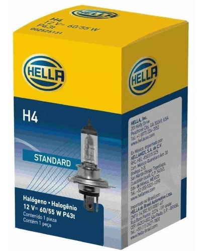 Imagem 1 de 9 de Lampada H4 12v 60/55w Original Hella Bi-iodo