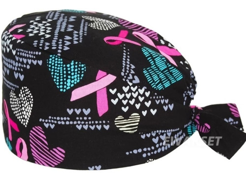 Gorro Clínico Con Botón Para Mascarilla Diseño Corazón G176