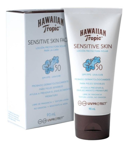Sensitive Skin Facial Hawaiian Tropic 90ml Antiedad Fps50