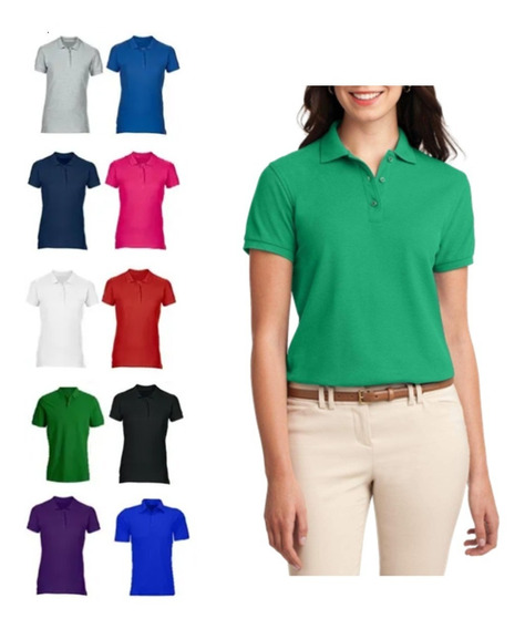12 Camiseta Tipo Polo Color Dama Mujer | Envío