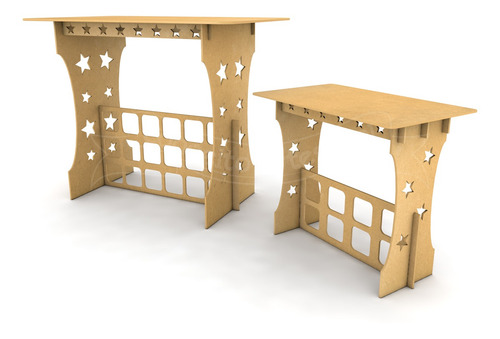 Mesa Colmeia Mãe E Filha Estrela Decoração Festas Mdf