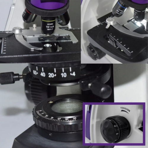 Microscópio Trinocular Acromático + Camera 2,0 Mega Pixels Cor Branco