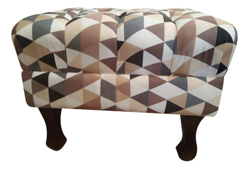 Kit 2 Puff Puf Decorativo Luiz Xv Triângulo Baixo Cor Triangulo Bege