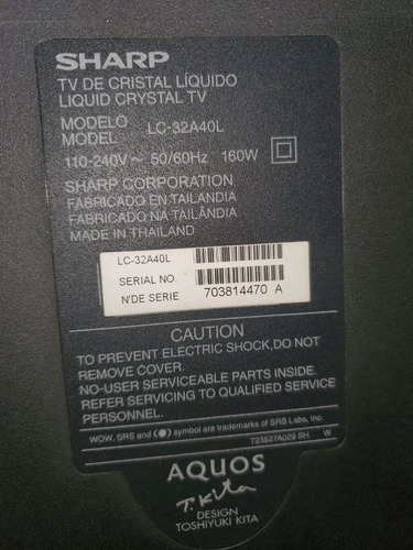 Televisor Sharp Para Reparacion (Usado)