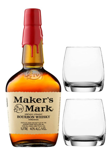 Whisky Maker's Mark 750ml. + 2 Vasos Spiegelau Tumbler