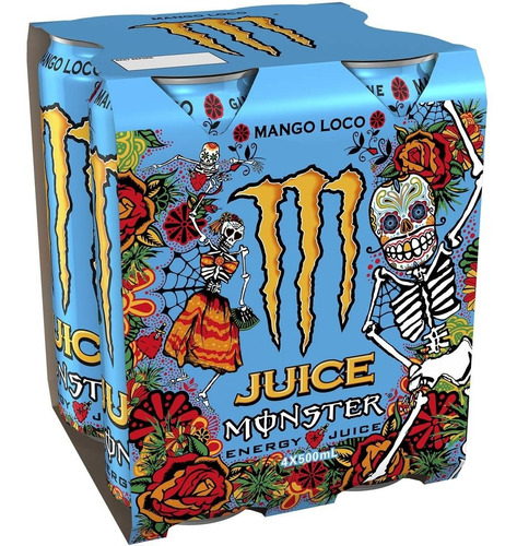 Energizante Monster Mango Loco Bebida Pack X 6 Latas