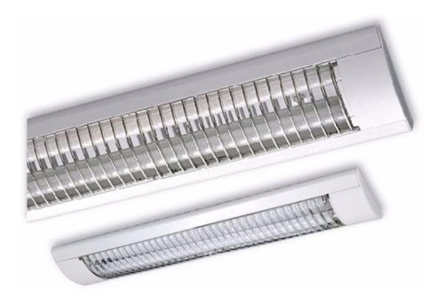 Plafon Led Aplicar Con Louver Para 2 Tubos T8 Oficina Blanco