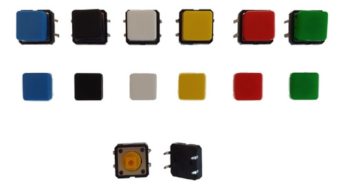 Kit 80 Push Button Chave Táctil Com Capa Quadrada Arduino