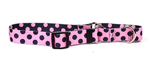 Yellow Dog Design Pink Black Polka Dot Martingale Collar De