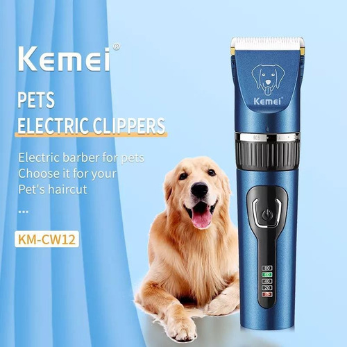 Cortadora de pelo para mascotas Kemei KM-CW12 color azul con negro 127V