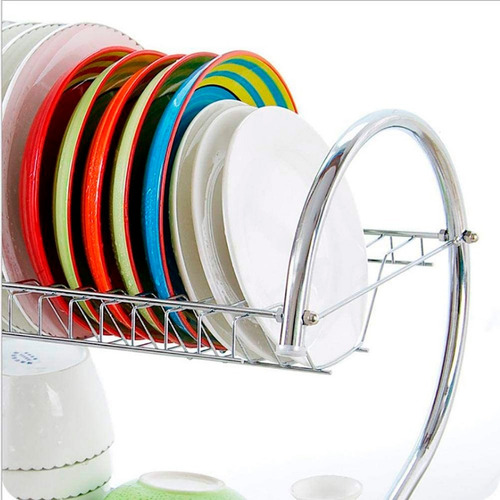 Imagen 5 de 6 de Secaplatos Escurridor 2 Niveles Cromado Cocina Mesada Full