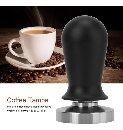 Tamper de caf/é Acero inoxidable Color negro Base plana Herramienta de prensado de tamper de caf/é 54mm
