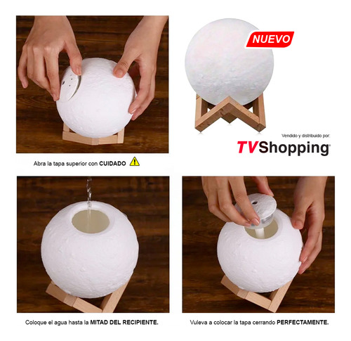 Humidificador Lámpara Planetas Difusor 2 Modos 3 Colores Tvs