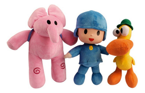 1 3 Piezas Pocoyo Elly Pato Muñeco De Peluche Juguete Regalo