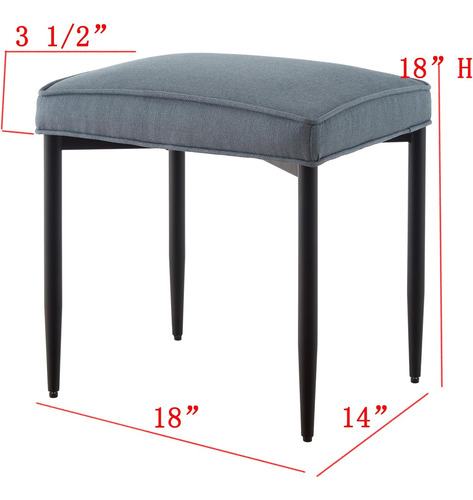 Silla De Tocador De Tela Rectángulo De Pontment, Taburete De
