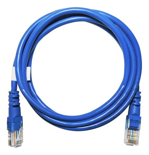 Patch Cord Cat5e 100% Cobre De 2m Color Azul Marino