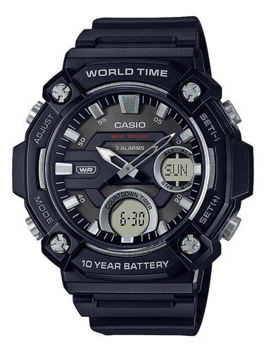 Reloj Casio Aeq-120w-1a Resina Hombre Negro