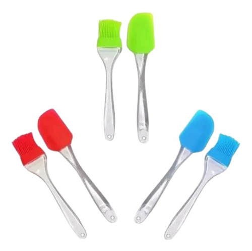 Kit 2 Peças Colher Espátula De Silicone Cores Sortidas 19cm
