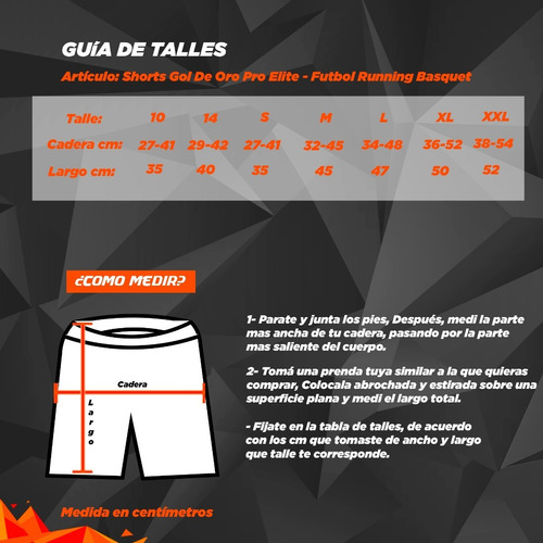 Imagen 7 de 7 de Shorts Gol De Oro Pro Elite - Futbol Running Basquet