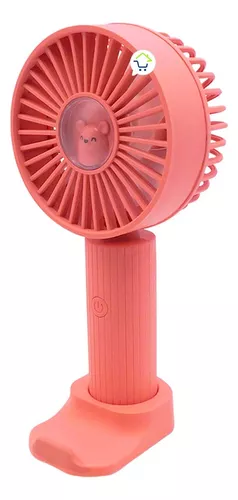 Mini ventilador de mano con bateria recargable con base para mesa.