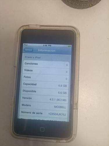 Ipod A1288 8gb Funcional Plata Con Negro (Usado)