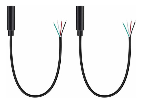 Cable Hembra De 3,5 Mm A Cable Desnudo Trrs 4 Polos, Negro