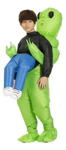 Disfraz De Alien Hinchable Alien Verde Carnaval Infantil