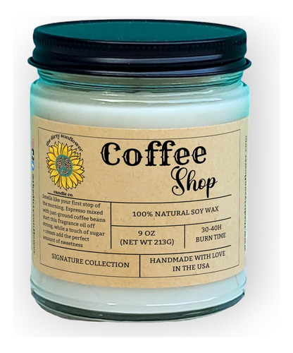 The Dirty Sunflower Coffee Shop Soy Candle | Coffee Bean, Es
