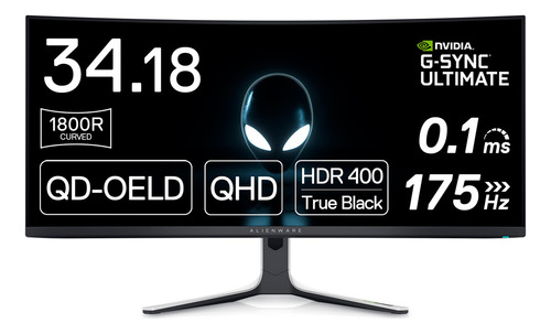 Monitor Alienware Aw3423dw Curved Gaming 34.18 Inch Quantom Color Negro