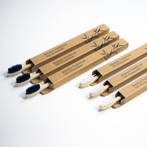 Cepillos De Dientes De Bambu De Fuiifuyu (6 Paquete) | Bpa F