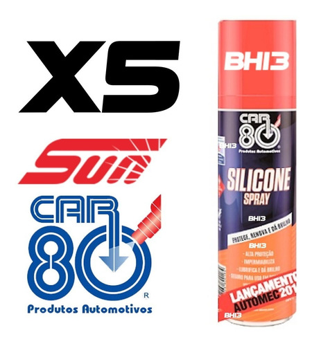 Car80 Silicone Spray 300ml Kit Com 5 Latas