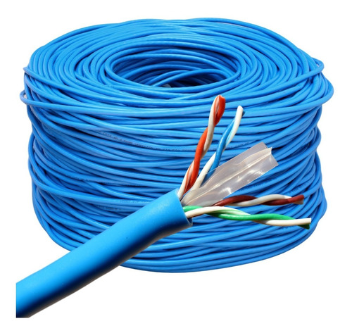 80 Metros Cable Red Cat 6 Utp Rj45 Cat6 Azul Cober