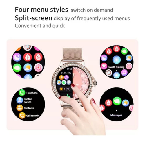 Reloj Inteligente Mujer, Smartwatch, Llamada, Asistente Voz