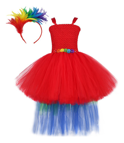 Disfraz De Loro Guacamayo Para Niñas, Vestido Bajo De Prince