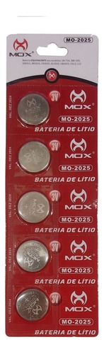 Bateria Botão Lithium Mox Mo-2025 3v 5 Unidades Placa Mae